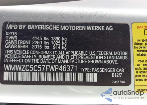 2015 Mini Countryman Cooper S from USA, damaged, VIN WMWZC5C57FWP46371
